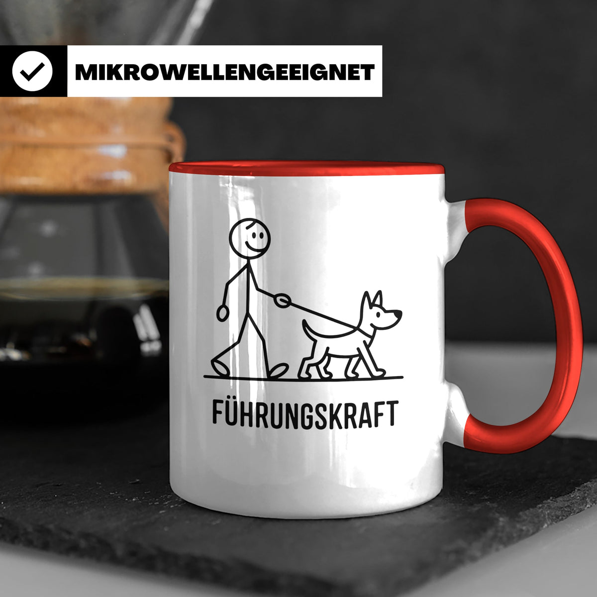 Führungskraft Tasse lustig für Hundebesitzer | Kaffeetasse C – Rot [farbe:rot]