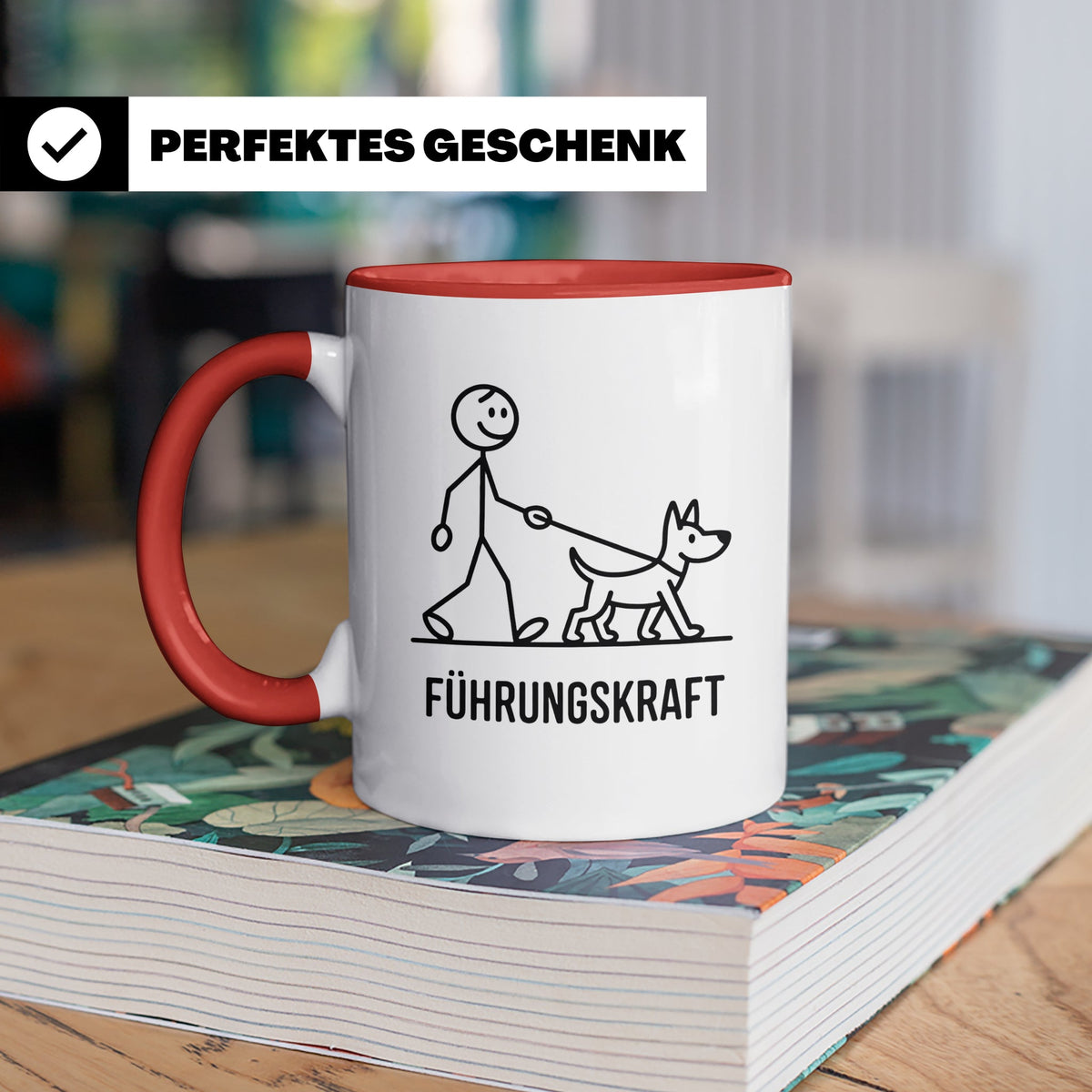 Führungskraft Tasse lustig für Hundebesitzer | Kaffeetasse C – Rot [farbe:rot]