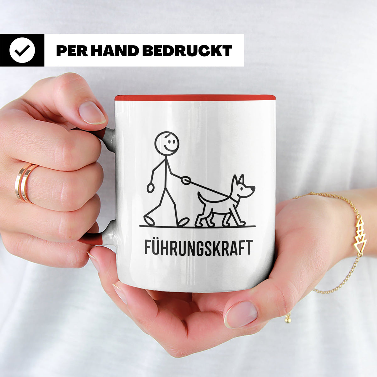 Führungskraft Tasse lustig für Hundebesitzer | Kaffeetasse C – Rot [farbe:rot]