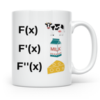 Ableitung Tasse F(x) Kuh, F'(x) Milch, F''(x) Käse, lustiger – Weiß [farbe:weiß]