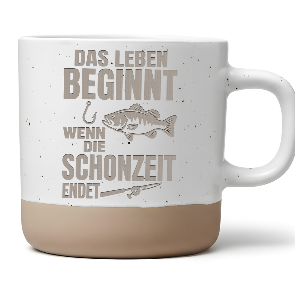 Angler Tasse Lustig Das Leben beginnt wenn die Schonzeit endet Geschen – Bild 1