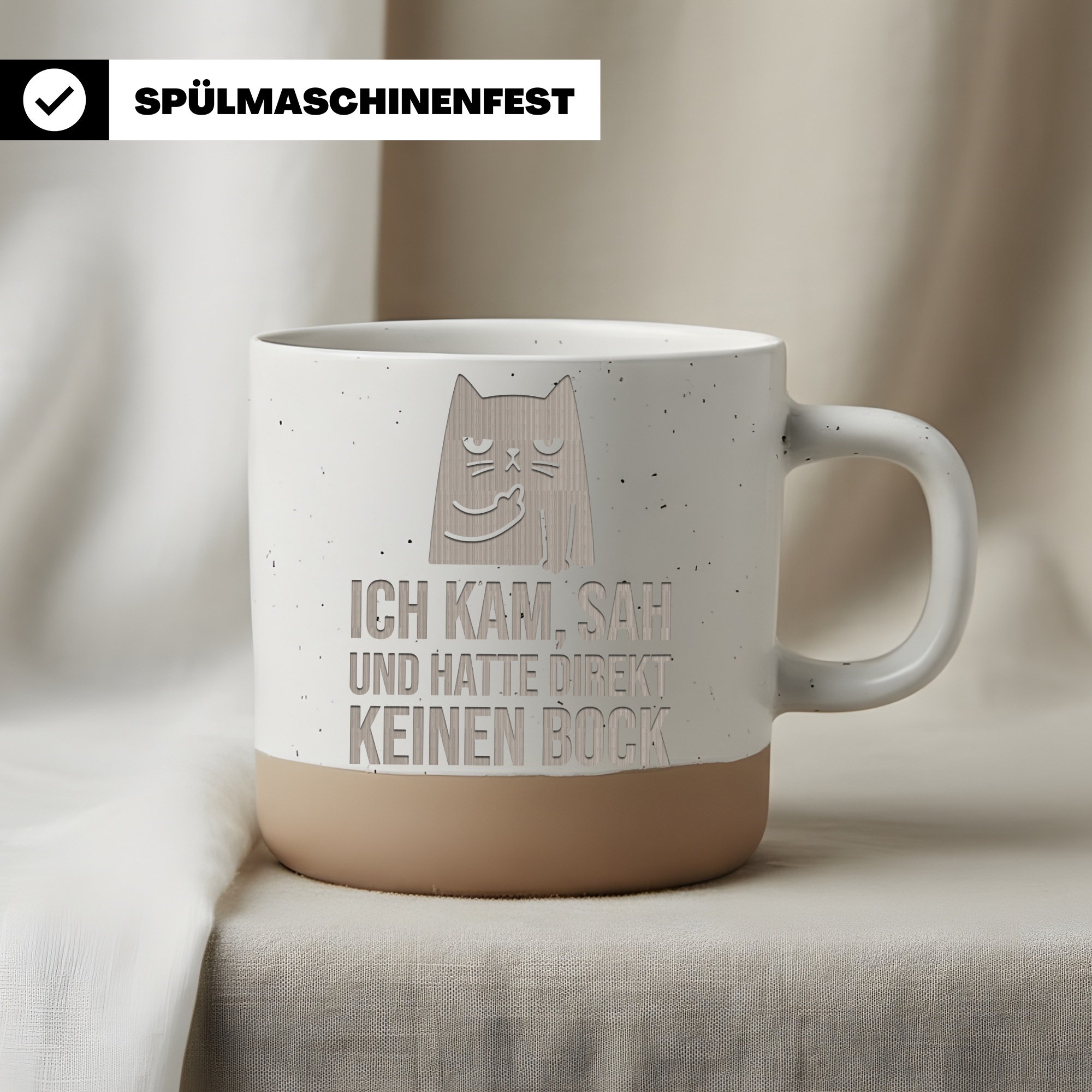 Lustige Katzen Tasse Ich kam sah hatte direkt keinen Bock Geschenk Kat – Bild 3