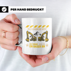 Baggerfahrer Tasse mit Spruch Ich schnarche nicht ich träume – Weiß [farbe:weiß]