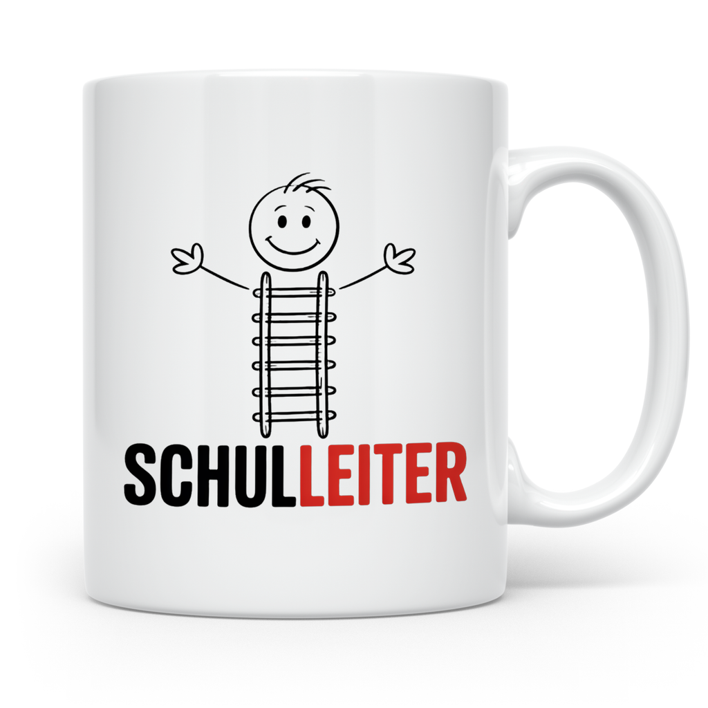 Schulleiter Tasse mit Leiter Wortspiel Kaffeebecher für Rekt – Weiß [farbe:weiß]