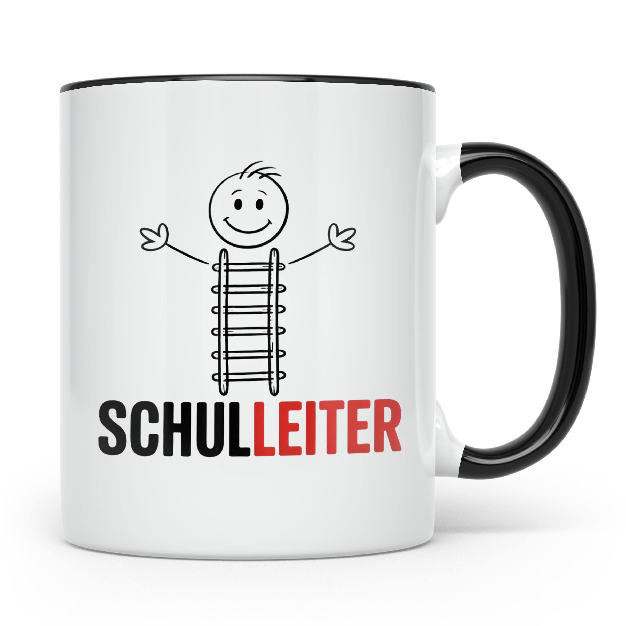 Schulleiter Tasse mit Leiter Wortspiel Kaffeebecher für Rekt – Schwarz [farbe:schwarz]