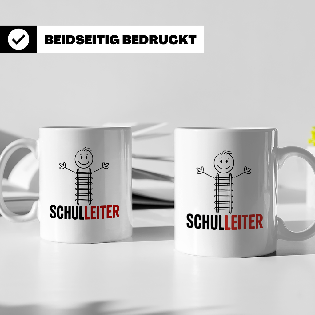 Schulleiter Tasse mit Leiter Wortspiel Kaffeebecher für Rekt – Weiß [farbe:weiß]