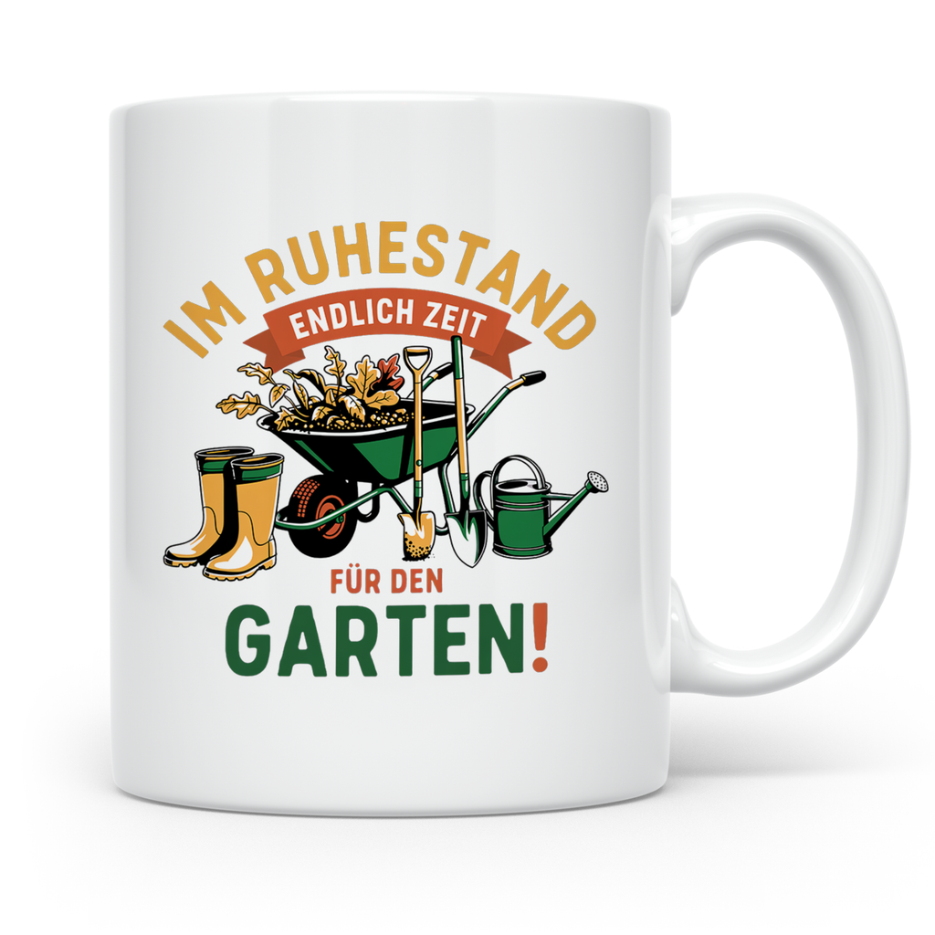 Ruhestand Tasse Gärtner | Geschenk für Rentner & Pensionär | – Weiß [farbe:weiß]