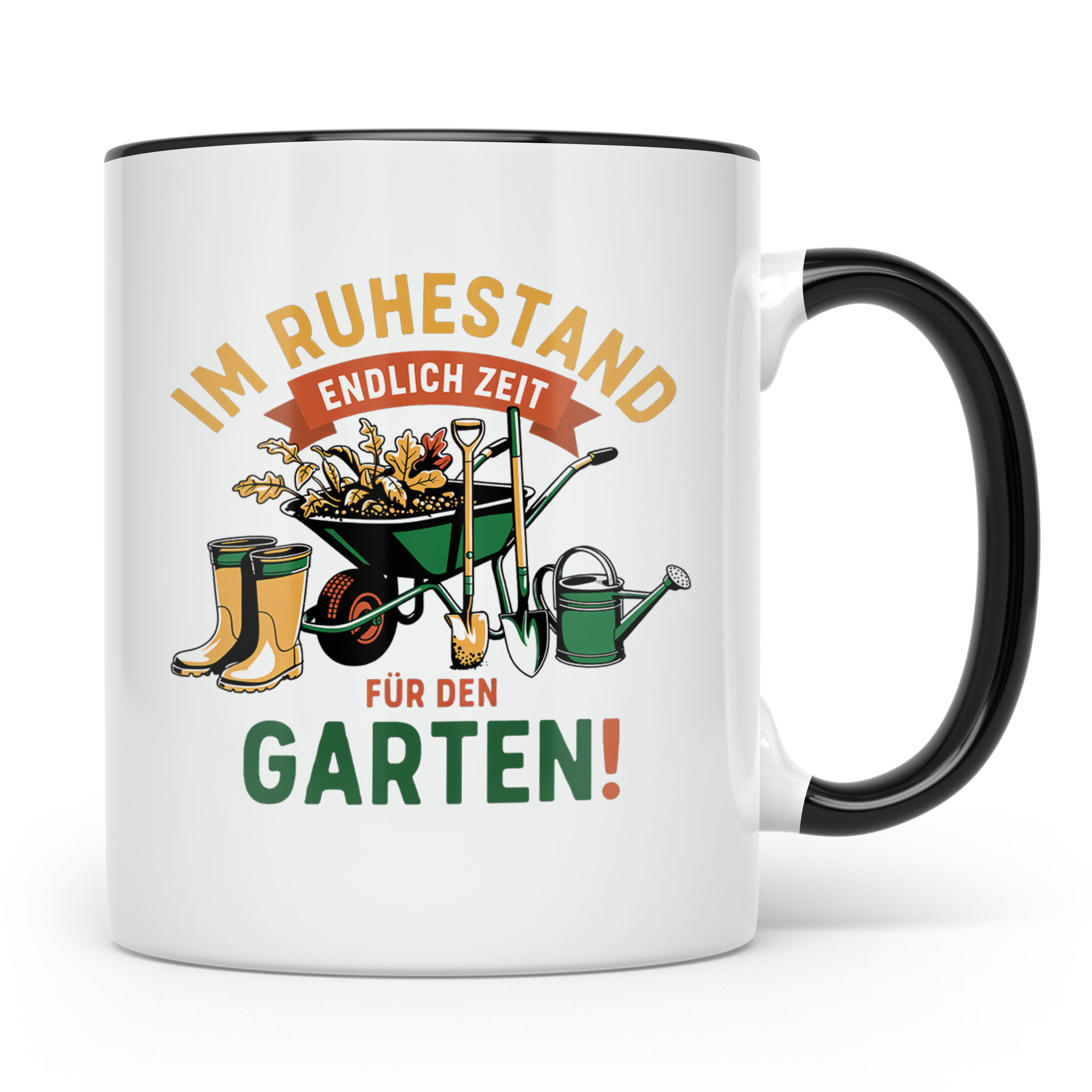 Ruhestand Tasse Gärtner | Geschenk für Rentner & Pensionär | – Schwarz [farbe:schwarz]
