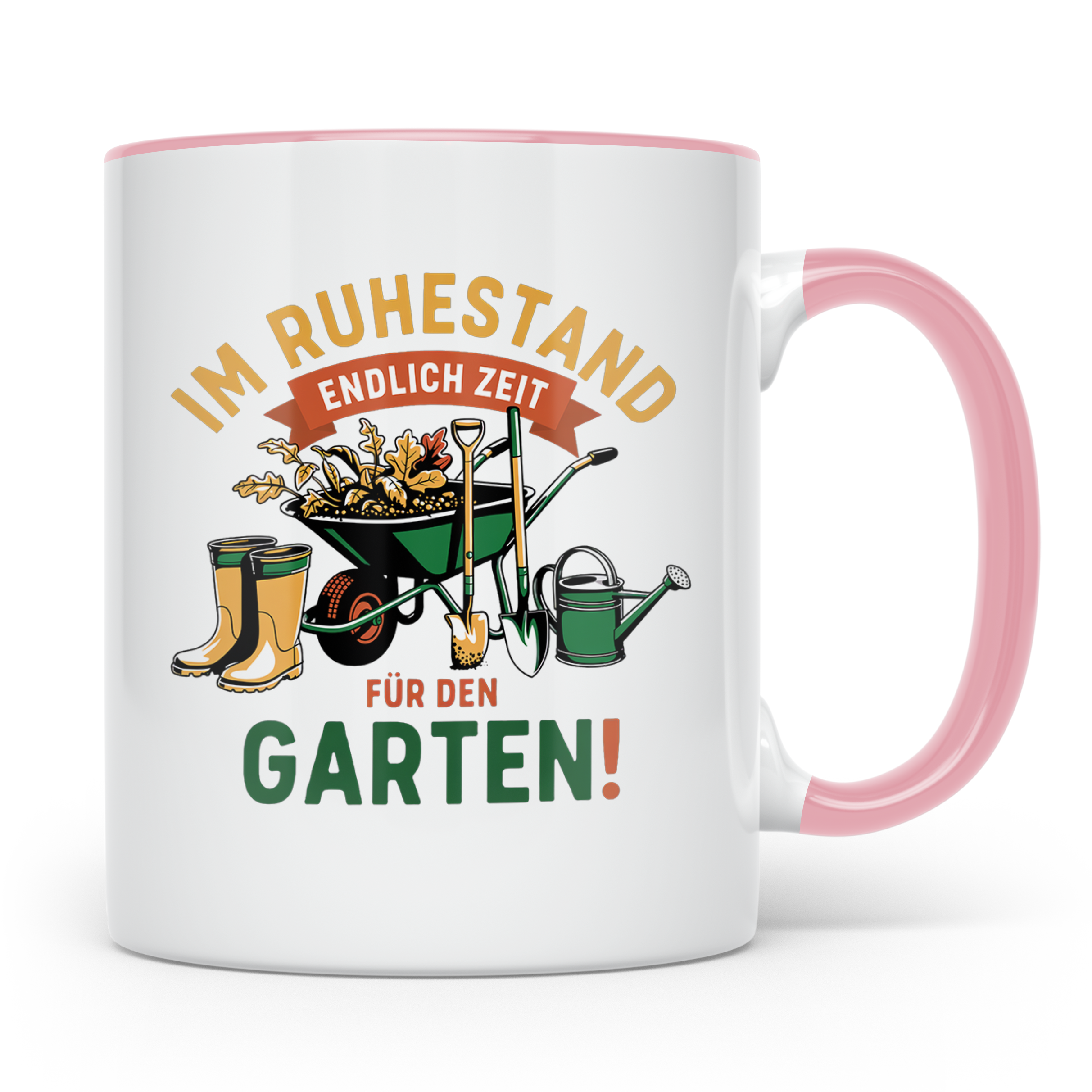 Ruhestand Tasse Gärtner | Geschenk für Rentner & Pensionär | – Rosa [farbe:rosa]