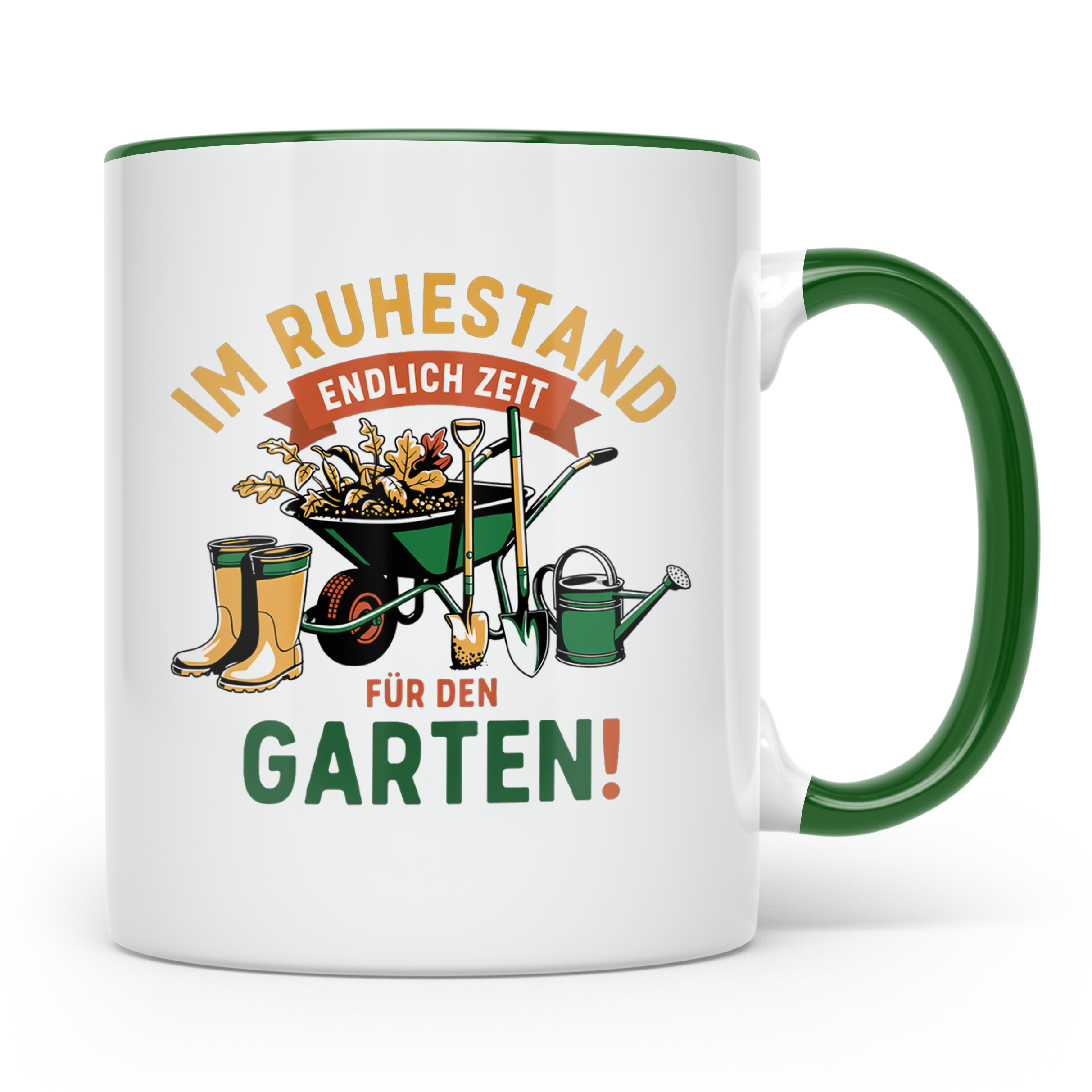 Ruhestand Tasse Gärtner | Geschenk für Rentner & Pensionär | – Grün [farbe:grün]
