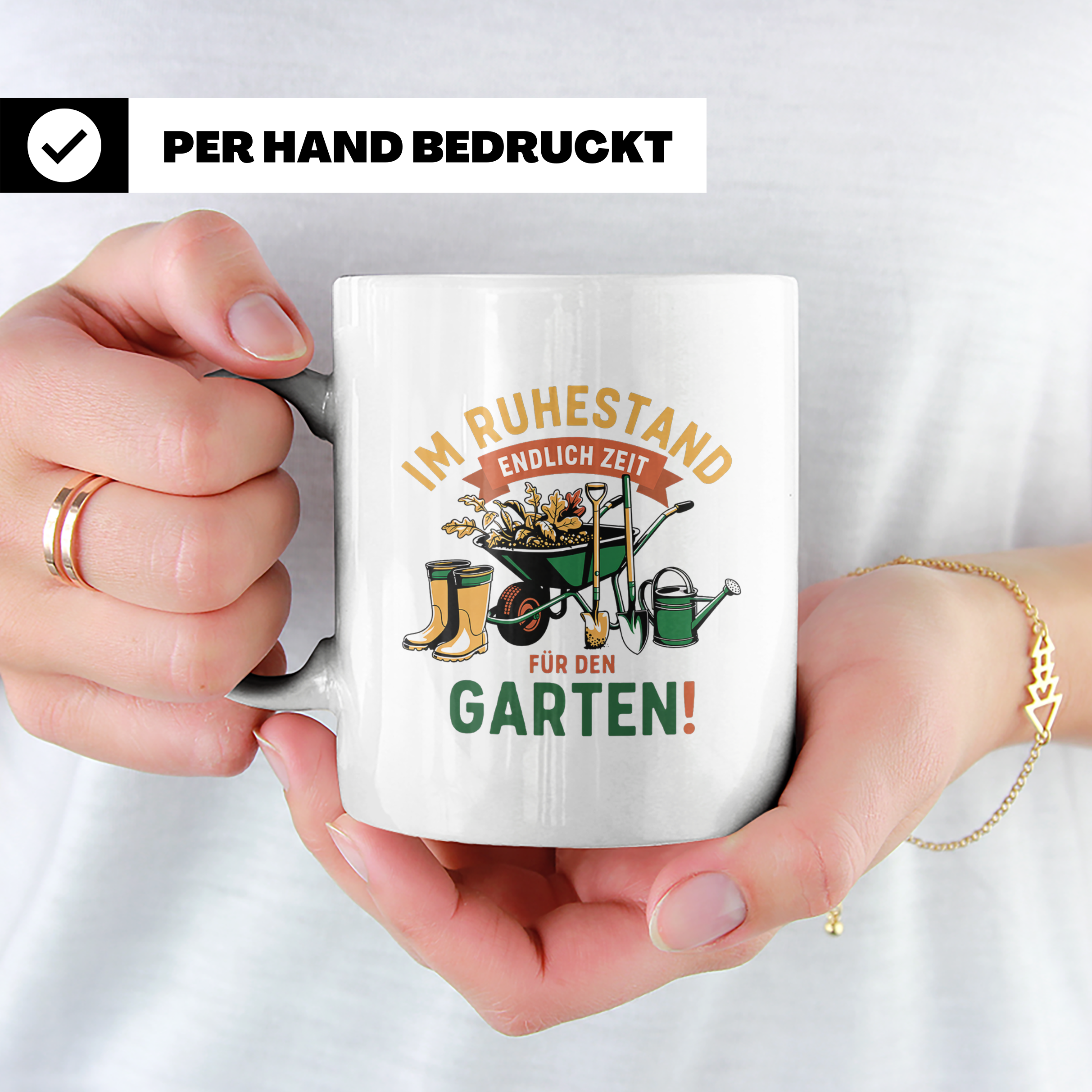 Ruhestand Tasse Gärtner | Geschenk für Rentner & Pensionär | – Weiß [farbe:weiß]