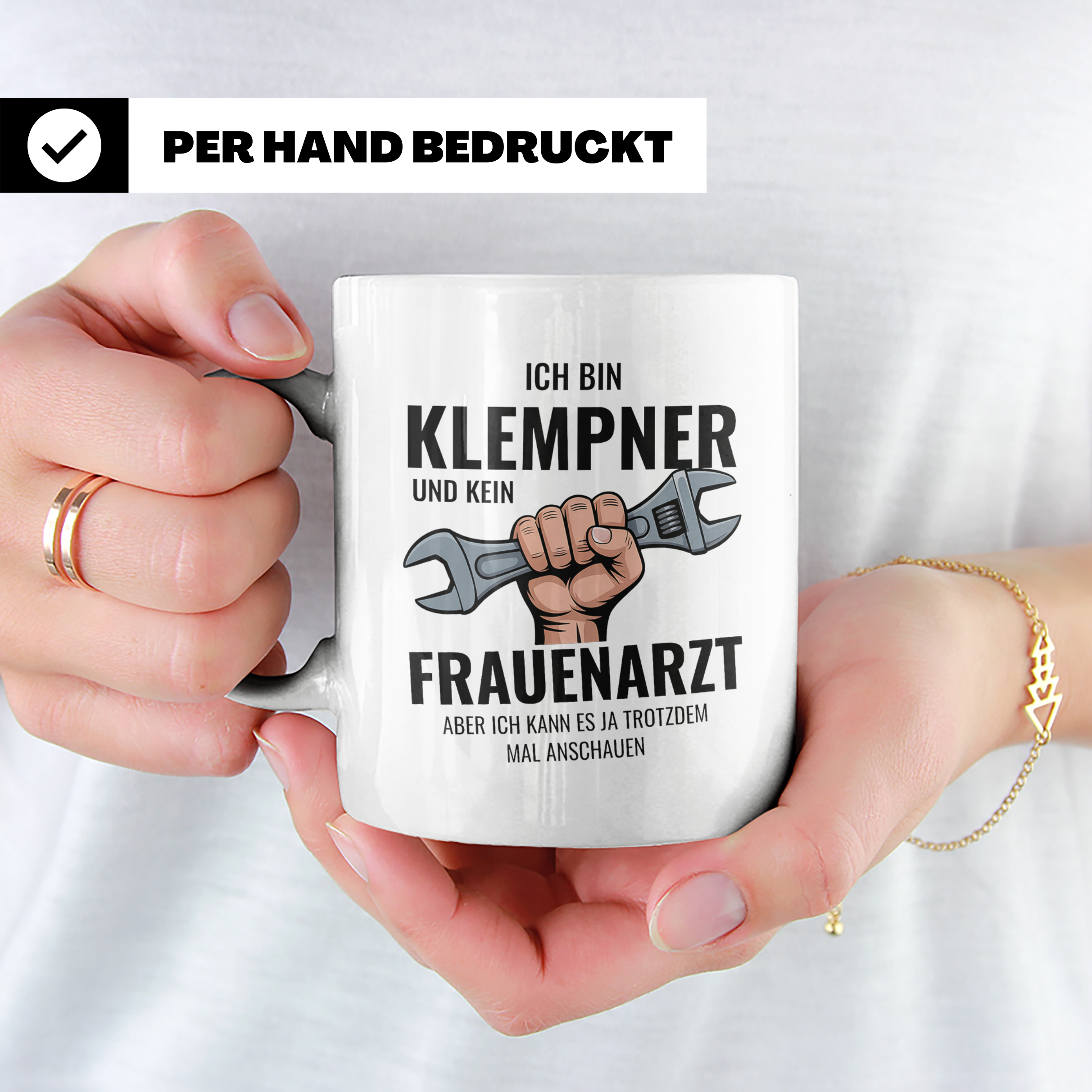 Klempner Tasse mit Spruch Ich bin kein Frauenarzt | Lustiges – Weiß [farbe:weiß]