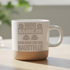 Tasse Mini Bauherr, Geschenk Hausbau Becher, Heimlicher Chef der Baust – Bild 6