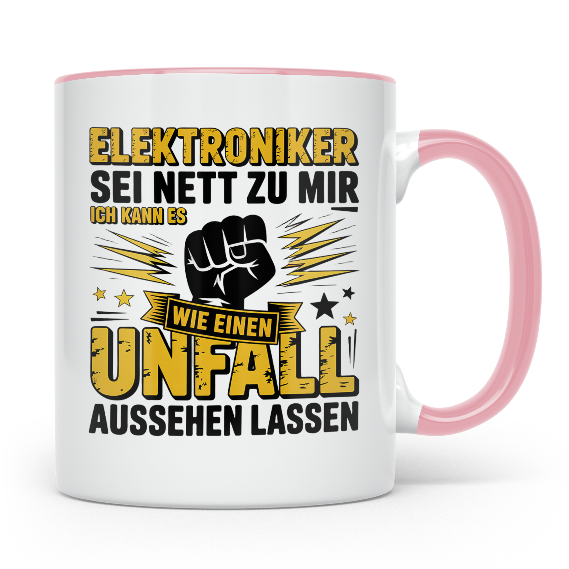 Elektroniker Tasse mit Spruch Unfall aussehen lassen, Gesche – Rosa [farbe:rosa]