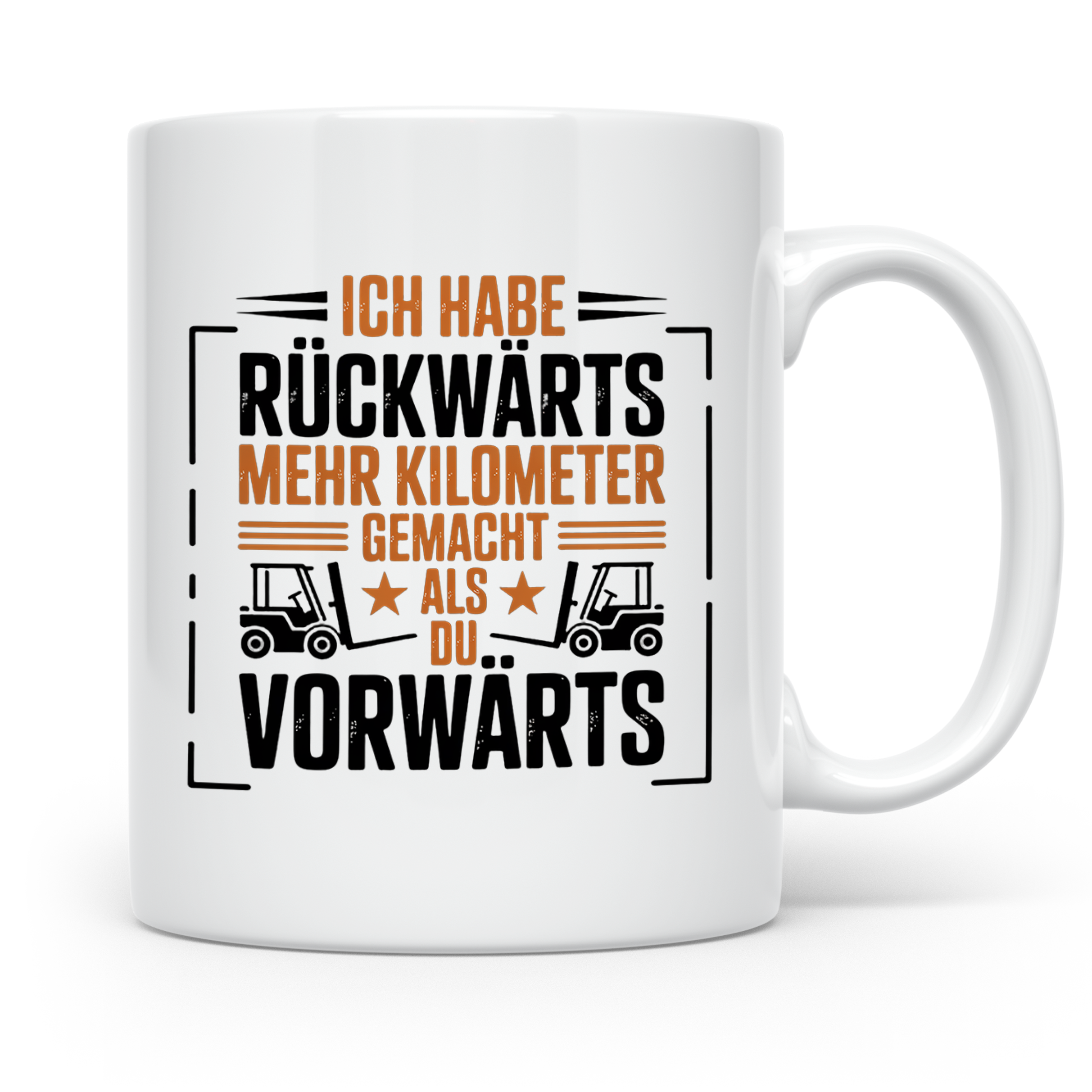 Gabelstaplerfahrer Tasse Spruch Rückwärts Mehr Kilometer, Ge – Weiß [farbe:weiß]