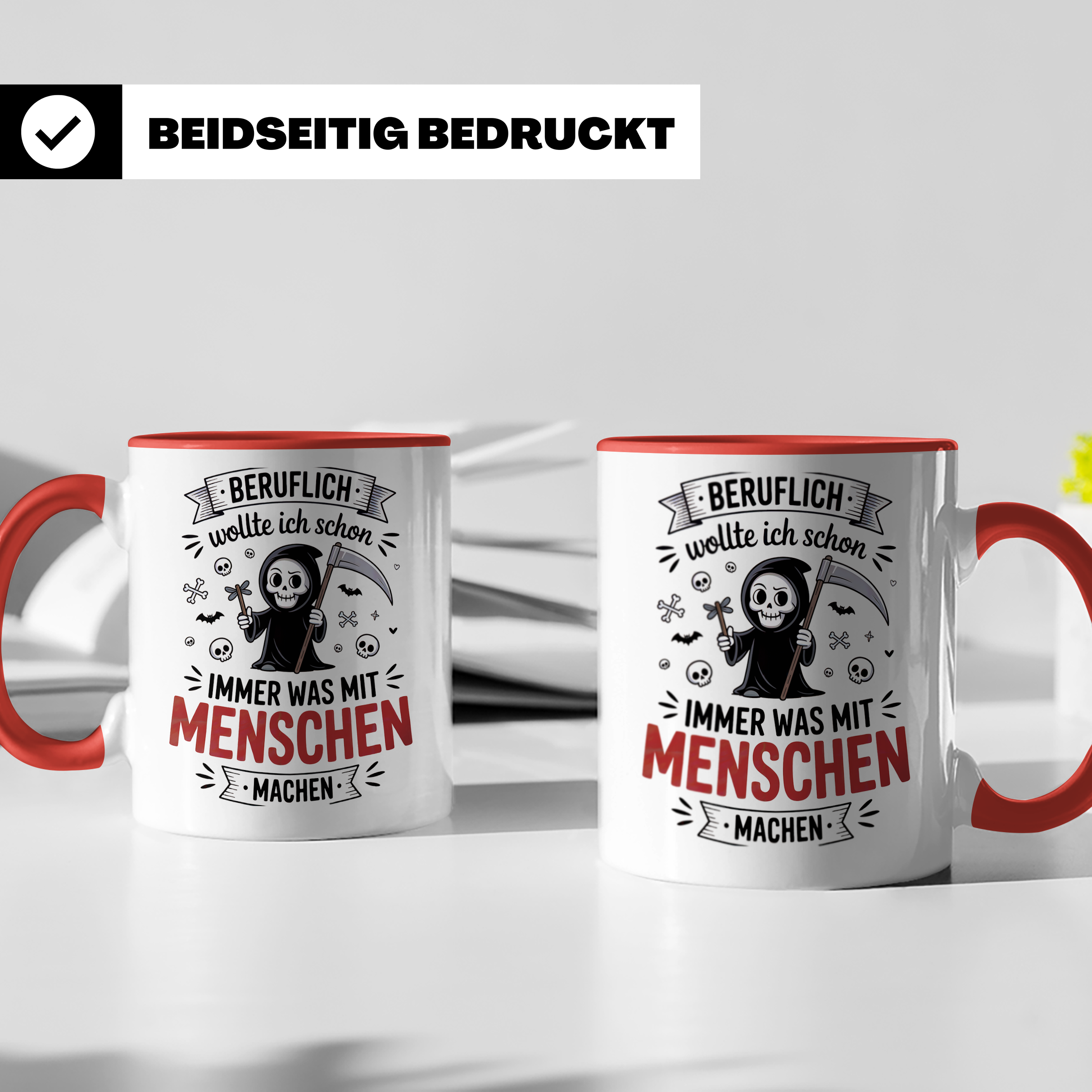 Bestatter Humor | Ich wollte was mit Menschen machen - Friedhof Sarg Sublimation