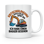 Bagger Tasse mit Spruch Entschuldigung zu spät, Geschenk für – Weiß [farbe:weiß]