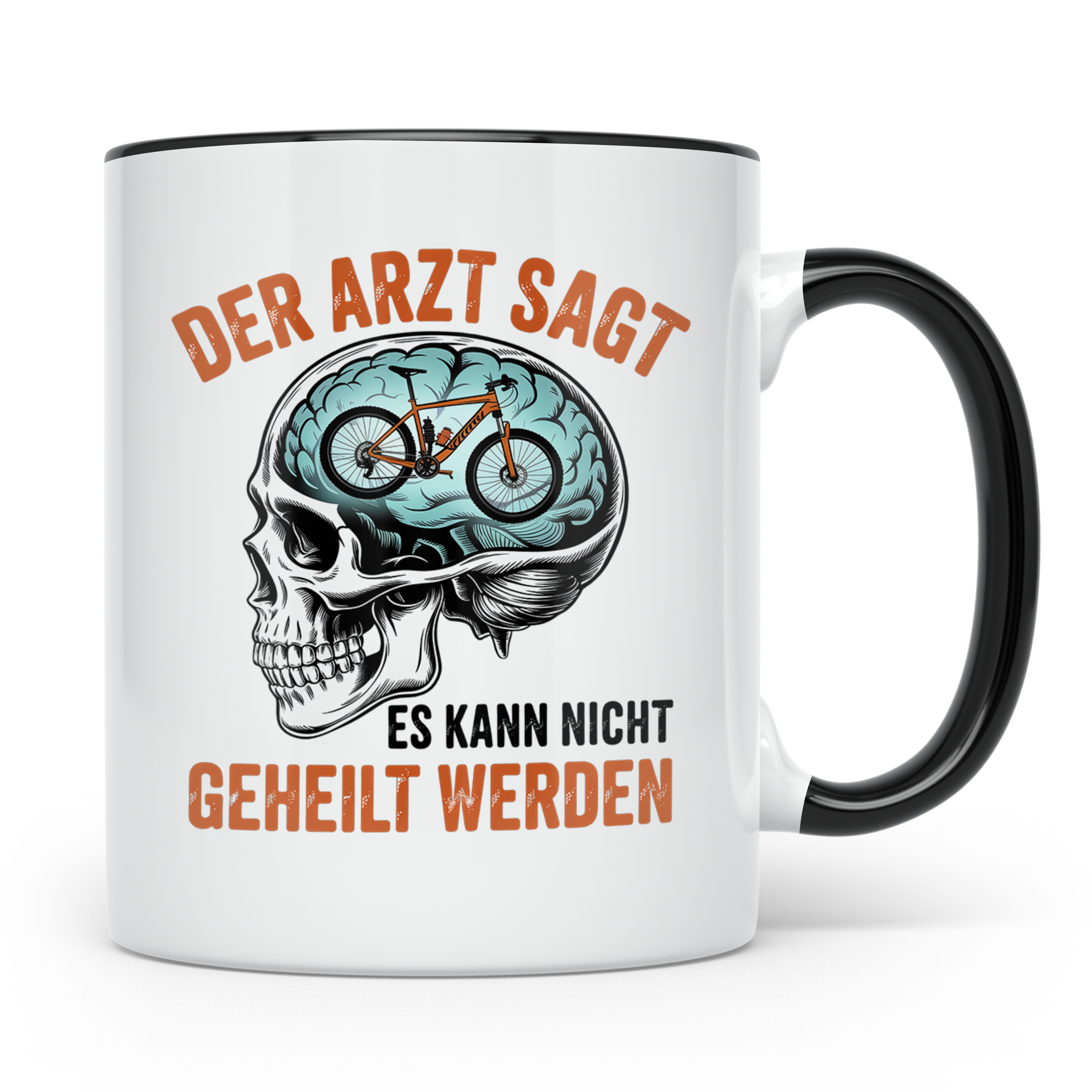 Mountainbike Tasse Der Arzt sagt unheilbar lustiger Spruch M – Schwarz [farbe:schwarz]