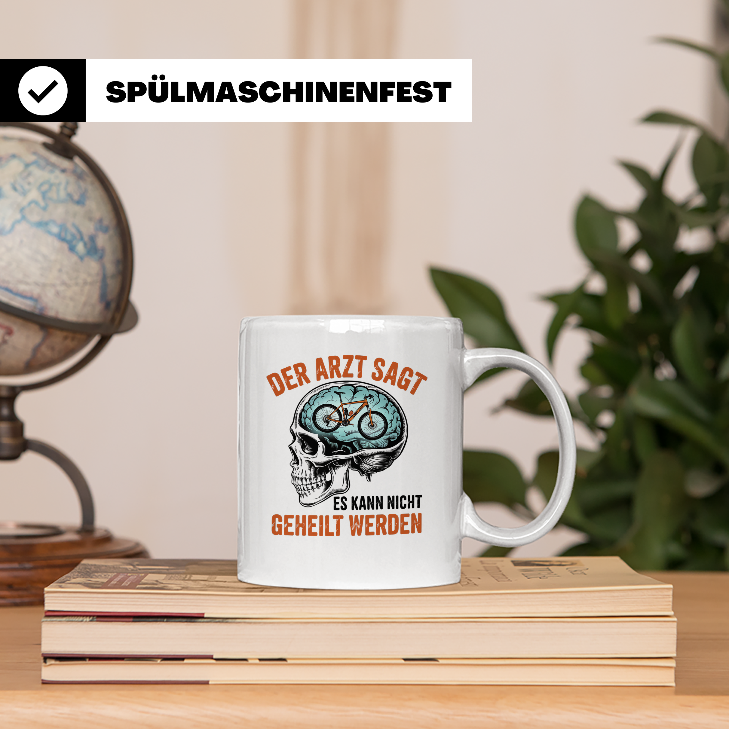 Mountainbike Tasse Der Arzt sagt unheilbar lustiger Spruch M – Weiß [farbe:weiß]