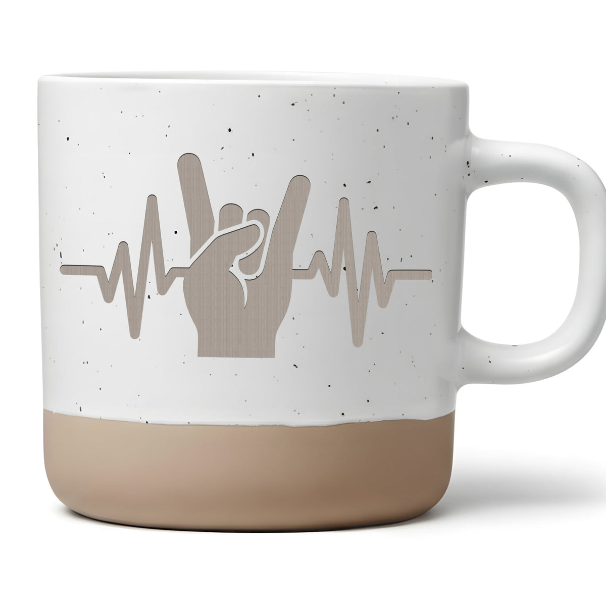Tasse Rockmusik Herzschlag, Metalhead Becher Keramik, Heavy Metal Gesc – Bild 1