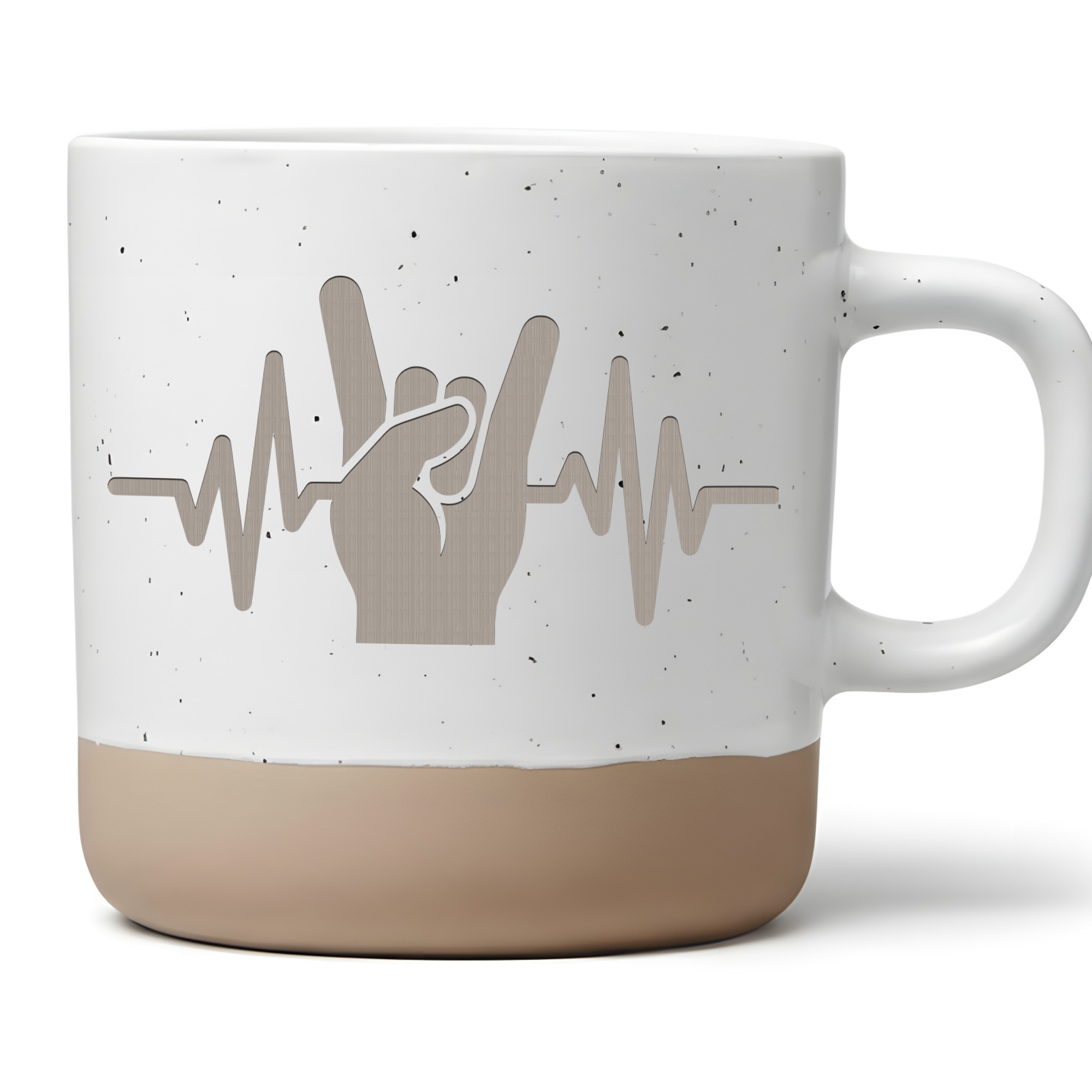 Tasse Rockmusik Herzschlag, Metalhead Becher Keramik, Heavy Metal Gesc – Bild 1