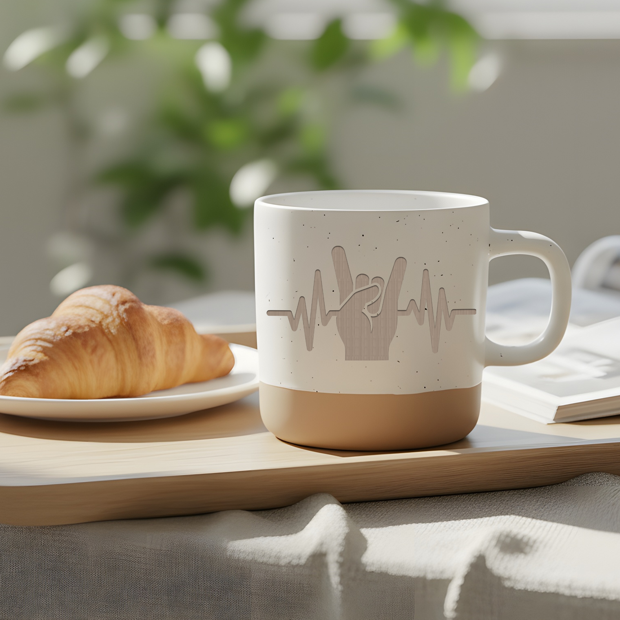 Tasse Rockmusik Herzschlag, Metalhead Becher Keramik, Heavy Metal Gesc – Bild 4