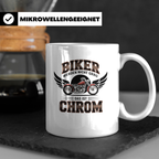 Biker Tasse "werden nicht grau das ist Chrom" Motorrad Spruc – Weiß [farbe:weiß]