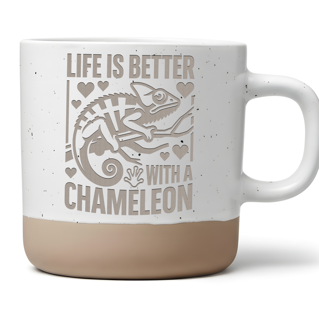 Tasse Chamäleon Geschenk, Life Is Better With A Chameleon Becher Keram – Bild 1