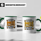 Imker Tasse mit Spruch Leg Dich niemals an | Geschenk für Bi – Grün [farbe:grün]