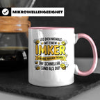 Imker Tasse mit Spruch Leg Dich niemals an | Geschenk für Bi – Rosa [farbe:rosa]