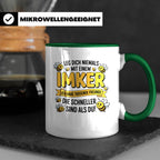 Imker Tasse mit Spruch Leg Dich niemals an | Geschenk für Bi – Grün [farbe:grün]