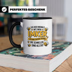 Imker Tasse mit Spruch Leg Dich niemals an | Geschenk für Bi – Schwarz [farbe:schwarz]