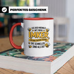 Imker Tasse mit Spruch Leg Dich niemals an | Geschenk für Bi – Rot [farbe:rot]