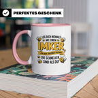Imker Tasse mit Spruch Leg Dich niemals an | Geschenk für Bi – Rosa [farbe:rosa]