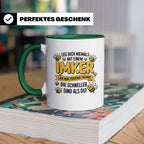 Imker Tasse mit Spruch Leg Dich niemals an | Geschenk für Bi – Grün [farbe:grün]