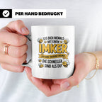 Imker Tasse mit Spruch Leg Dich niemals an | Geschenk für Bi – Weiß [farbe:weiß]