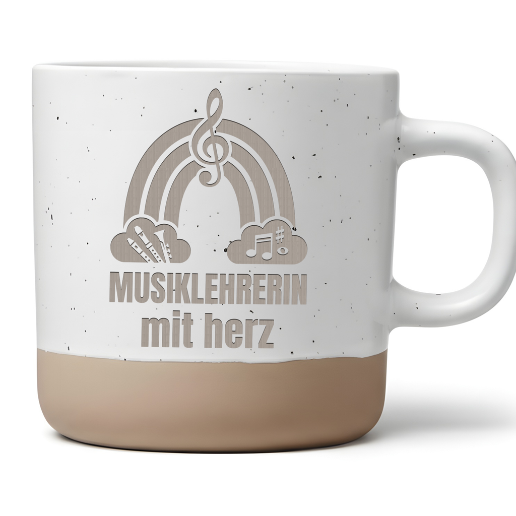 Tasse Musiklehrerin mit Herz, Geschenk Musiklehrerin Becher Keramik, D – Bild 1