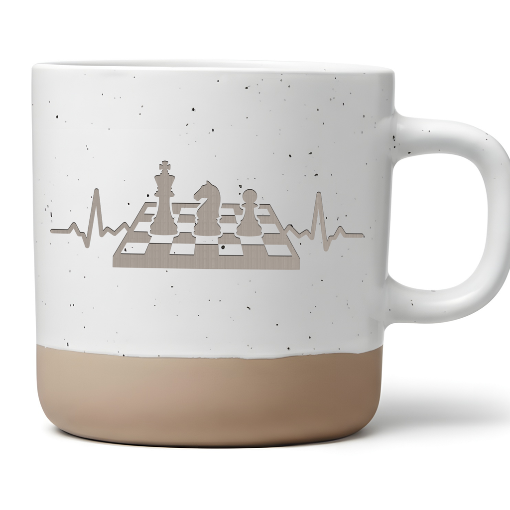 Tasse Schach Herzschlag, Schachspieler Becher Keramik, Geschenk fuer S – Bild 1