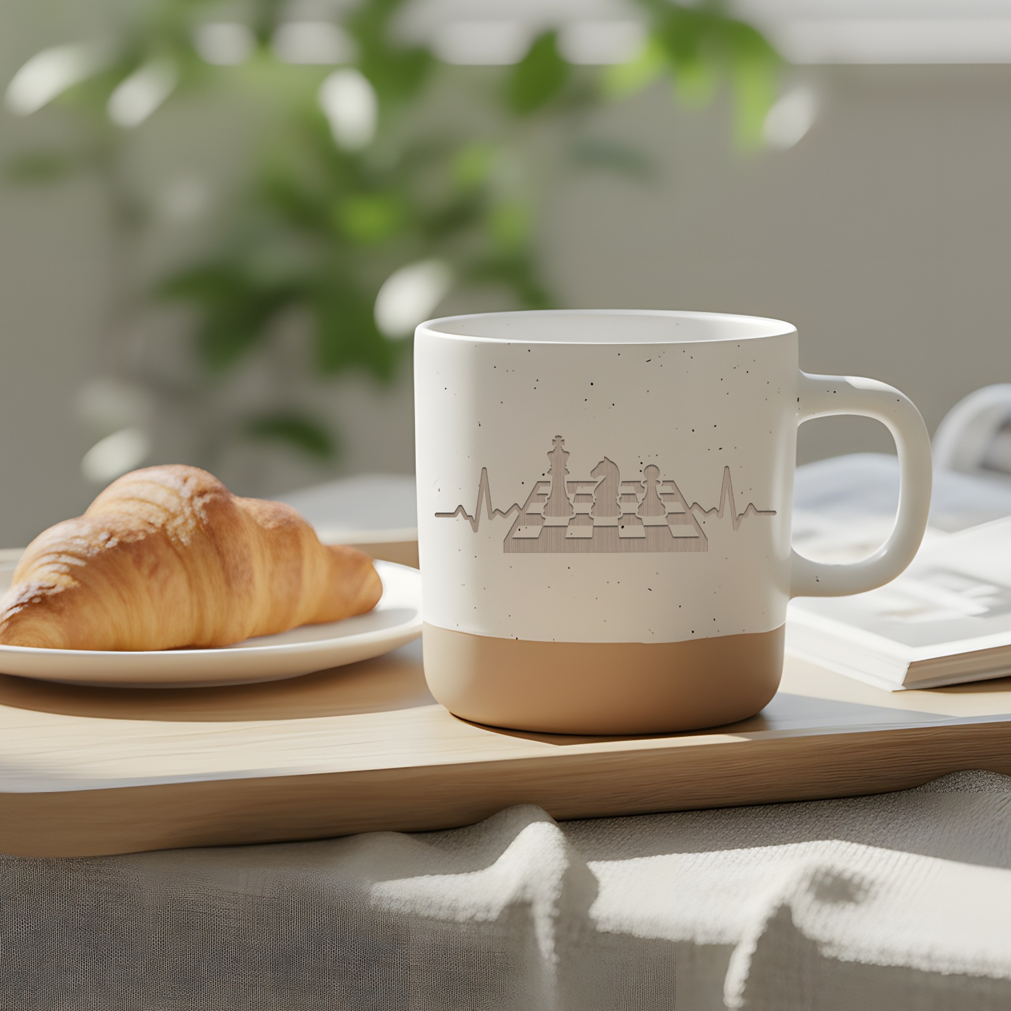 Tasse Schach Herzschlag, Schachspieler Becher Keramik, Geschenk fuer S – Bild 4