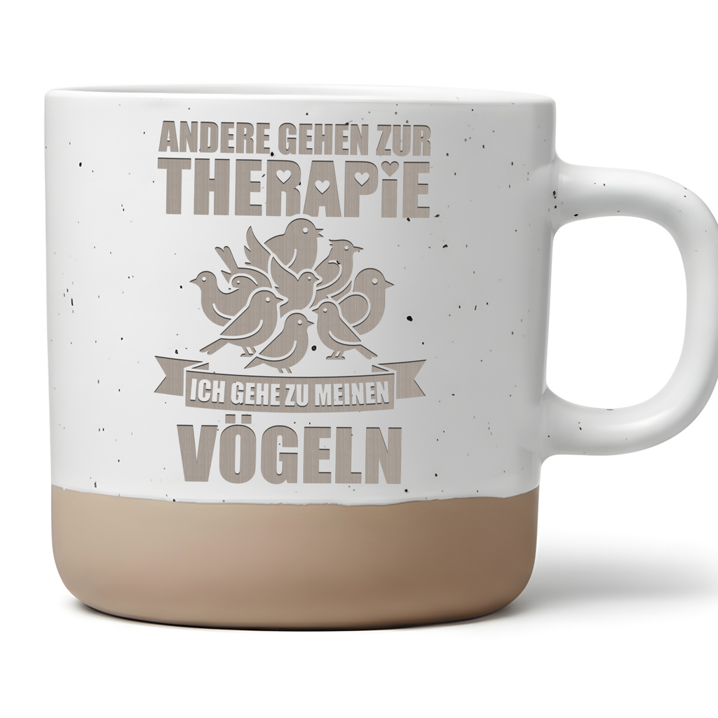 Tasse Vögel Therapie, Ich gehe zu meinen Vögeln Becher Keramik, Vogelh – Bild 1