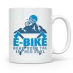 E-Bike Tasse Berg oder Tal ist mir egal, Lustiges MTB Mounta – Weiß [farbe:weiß]