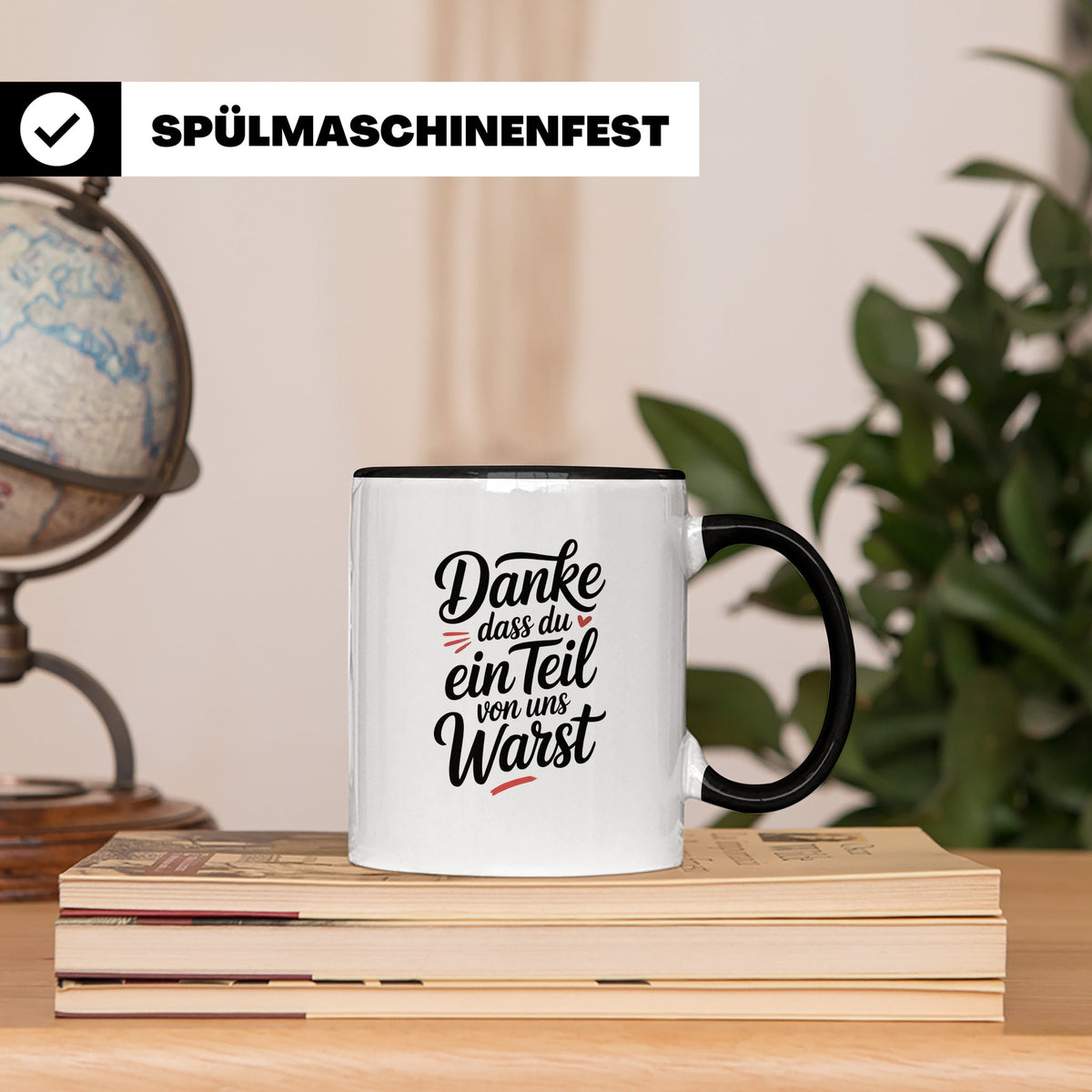 Danke Tasse Abschied - Danke dass du ein Teil von uns warst - Jobwechsel Kollegen Mitarbeiter Geschenkidee Spruch - Personalisiertes Abschie