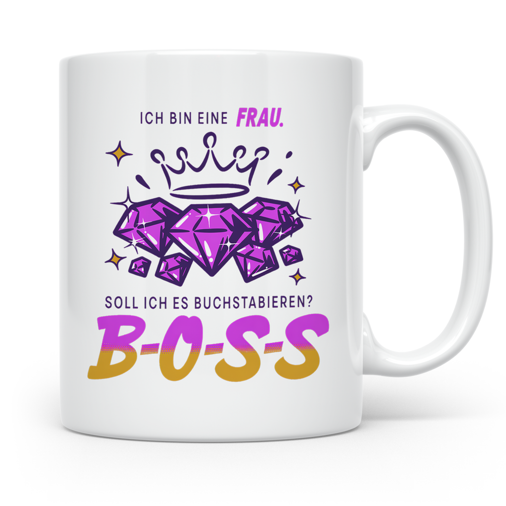 Boss Lady Tasse Chefin Geschenk für starke Frau lustiger Spr – Weiß [farbe:weiß]