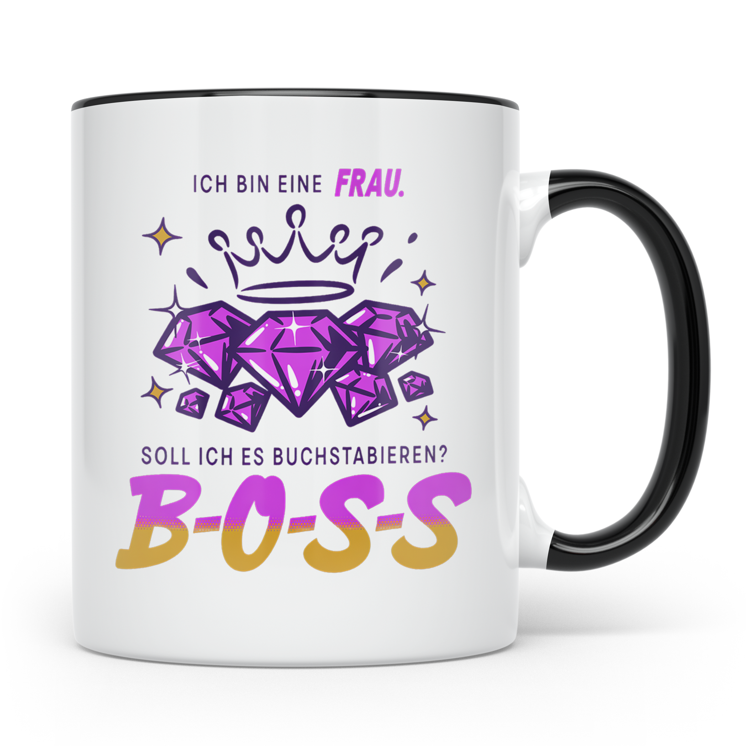 Boss Lady Tasse Chefin Geschenk für starke Frau lustiger Spr – Schwarz [farbe:schwarz]