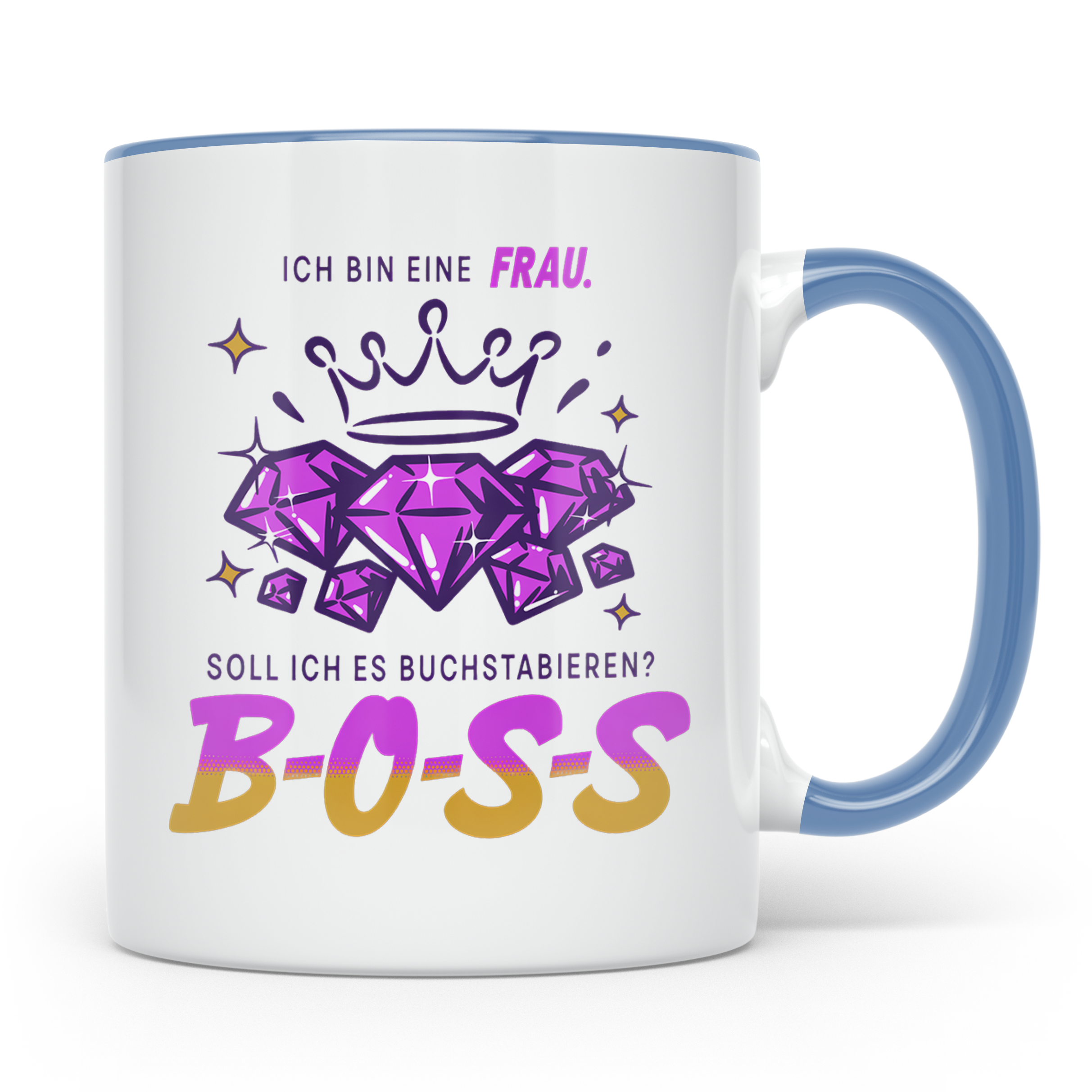 Boss Lady Tasse Chefin Geschenk für starke Frau lustiger Spr – Blau [farbe:blau]