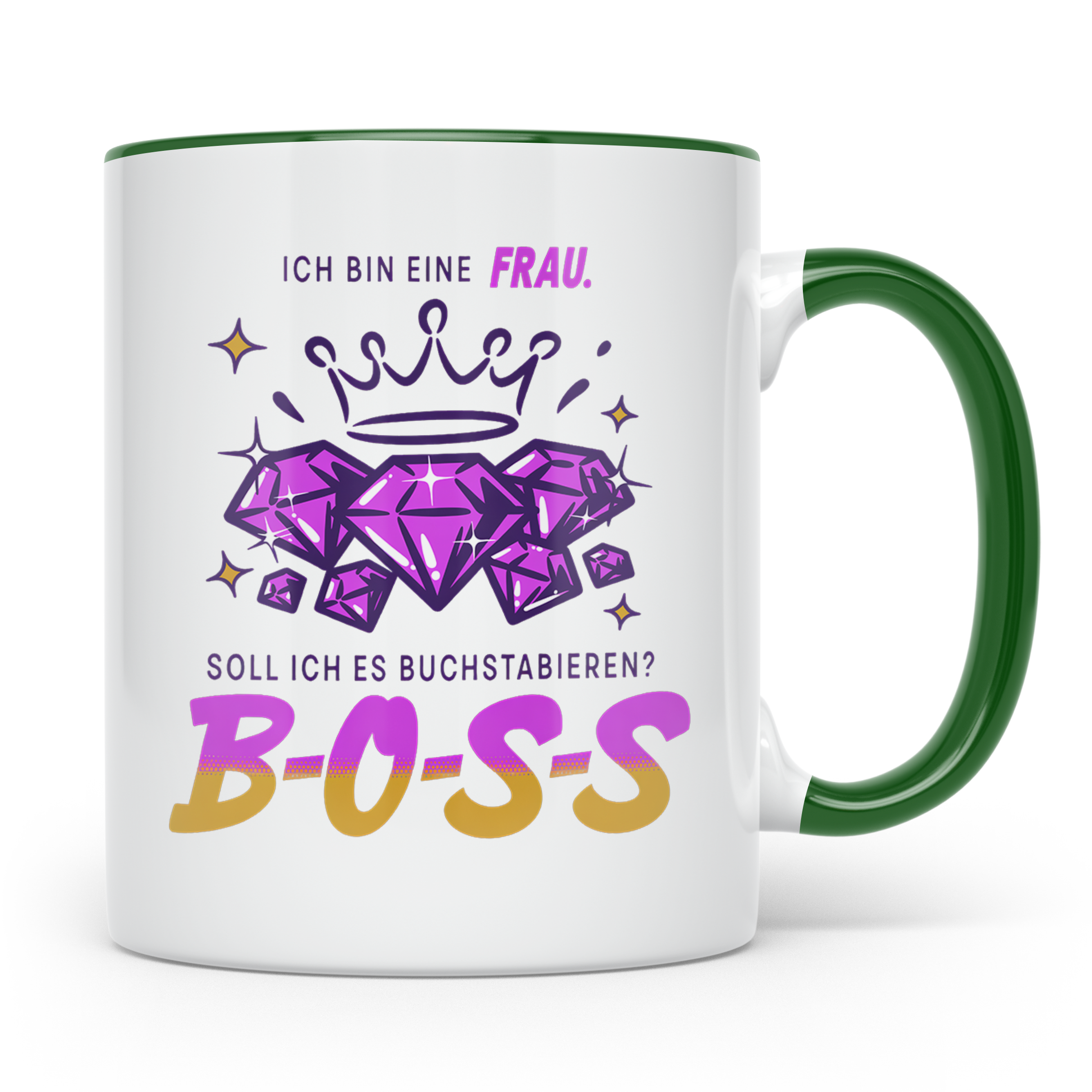 Boss Lady Tasse Chefin Geschenk für starke Frau lustiger Spr – Grün [farbe:grün]
