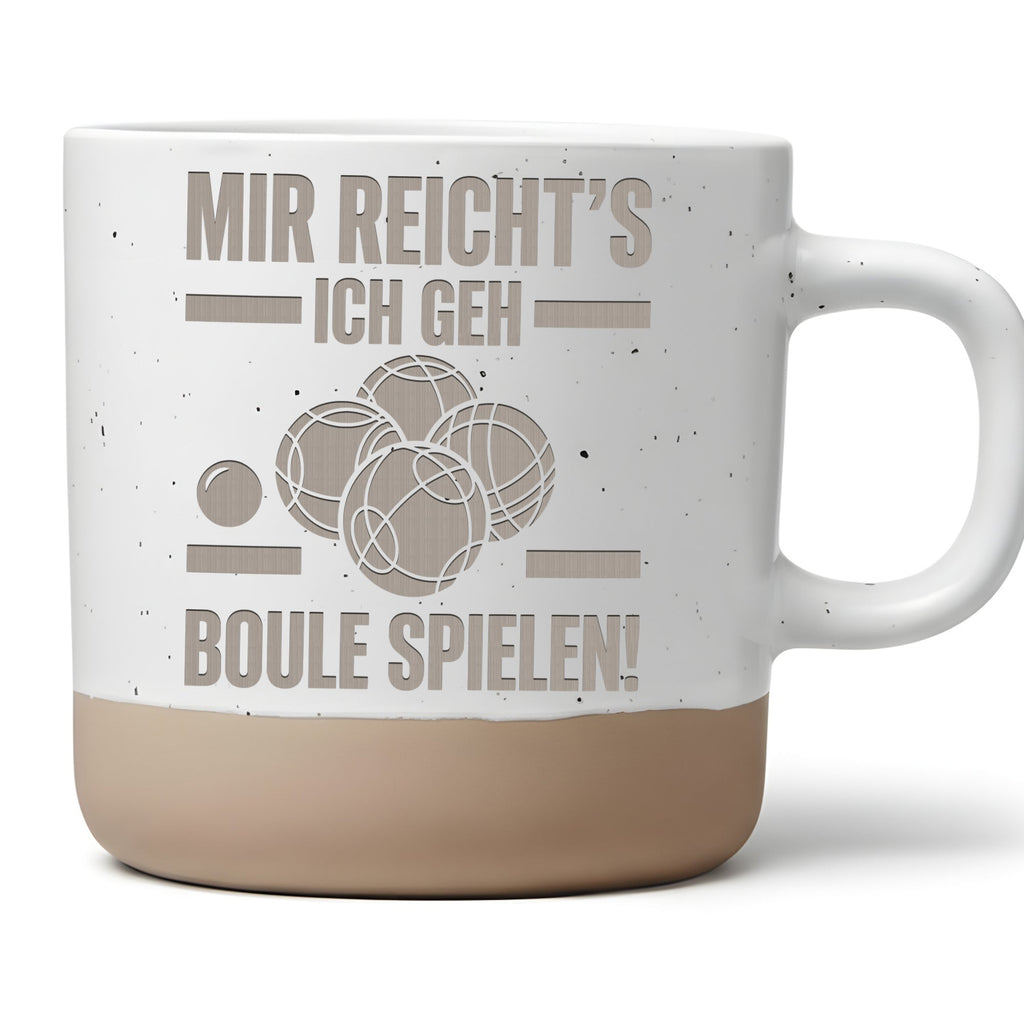 Tasse Boule Mir reichts ich geh Boule spielen, Petanque Becher Keramik – Bild 1