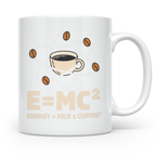Kaffee Tasse E=MC² Energy Milk Coffee² Lustiger Spruch für P – Weiß [farbe:weiß]