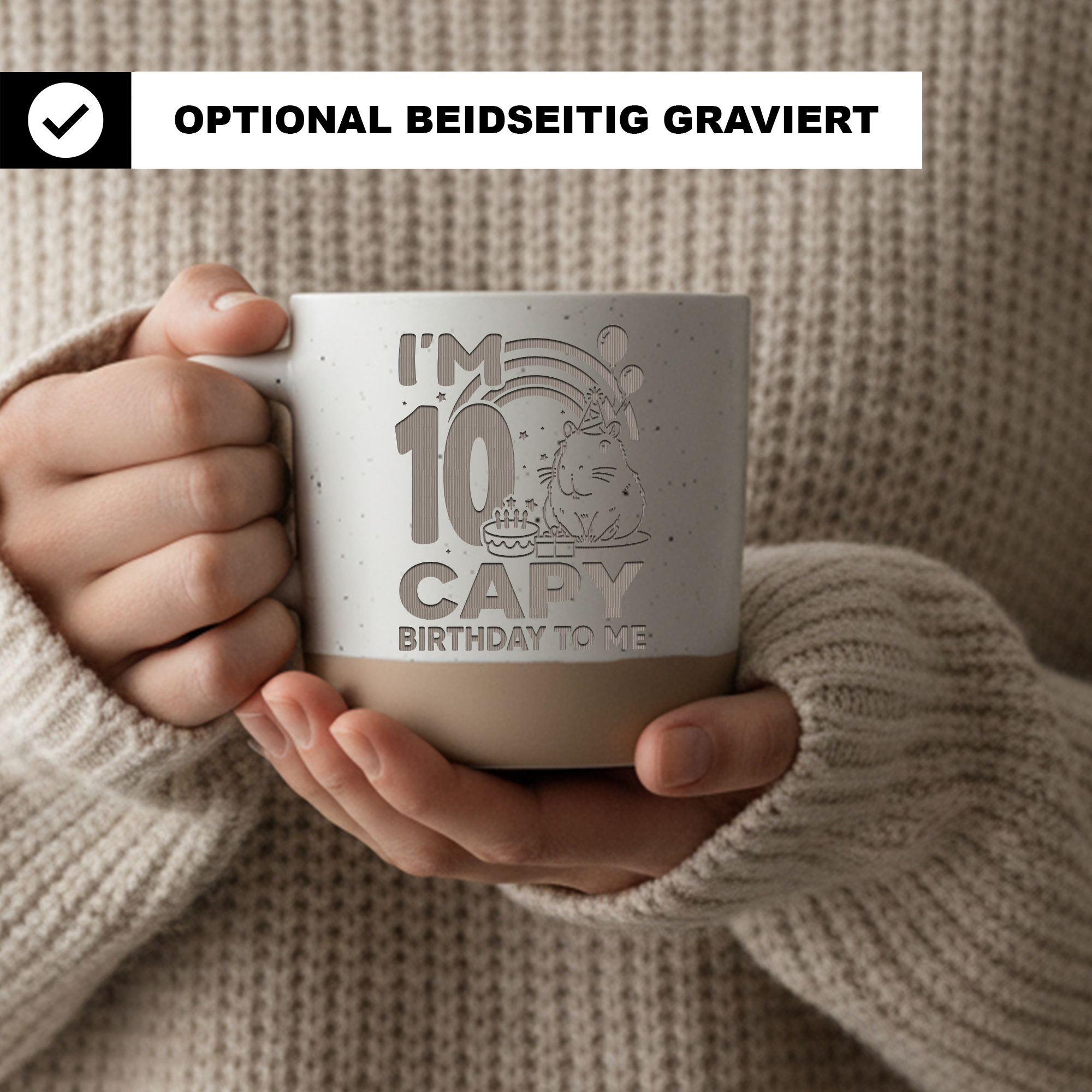 Tasse 10. Geburtstag Capybara, I'm 10 Capy Birthday To Me Becher, Gesc – Bild 2