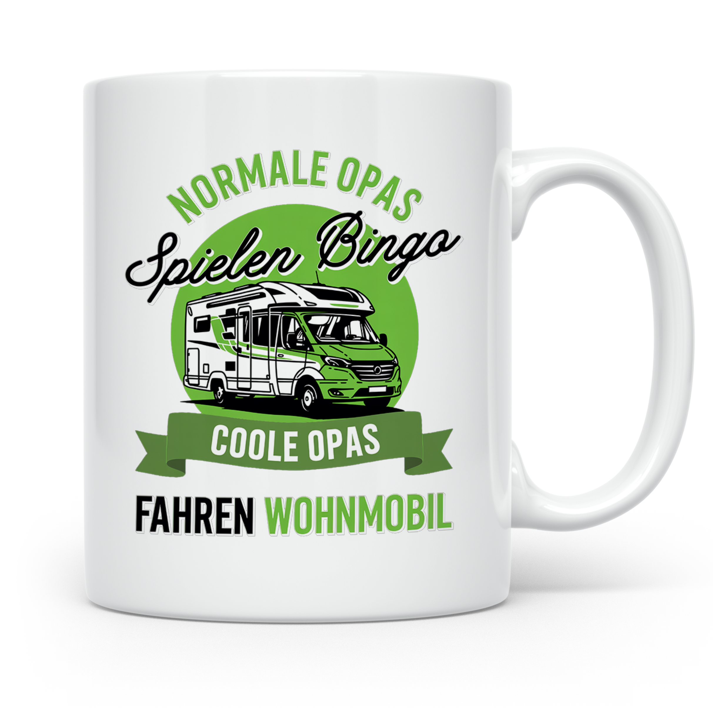 Opa Wohnmobil Tasse Camping Spruch Coole Opas fahren Wohnmob – Weiß [farbe:weiß]